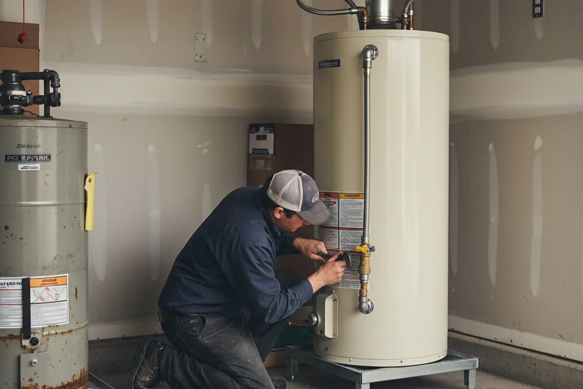Water heater and shutoff valve replacement in Copan
